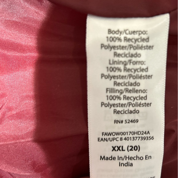 Free Assembly Short Puffer Jacket Red Plaid Full Zip Winter Women’s Size XXL - Picture 8 of 9